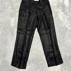 J Crew Rhodes Pants Womens 10 (32x27) Linen Black G4372 Vacation Resort